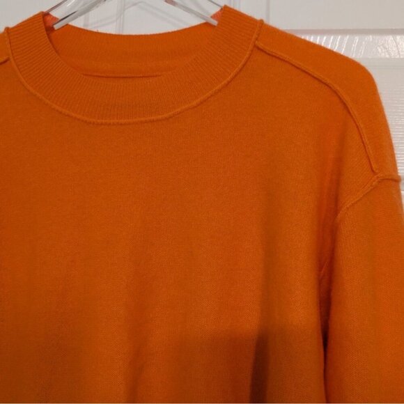 Pilcro 100% Cashmere Sweater Womens Size Small Orange Mock Neck Anthropologie - Picture 2 of 10